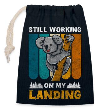 Koala Outback Species Conservation Animal - Closable cotton gift bag (14x20cm) - navy - Front