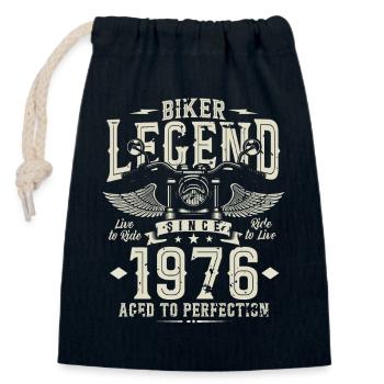 Biker Legende seit 1976 - Verschließbarer Geschenkbeutel aus Baumwolle (14x20cm) - Navy - Vorne
