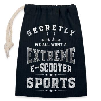 Trottinette City Kid Sport - Sac cadeau en coton avec cordon (14 x 20 cm) - bleu marine - Devant