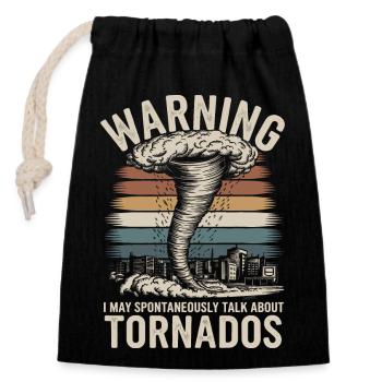 Pour les chasseurs de tornades et les passionnés de météo - Sac cadeau en coton avec cordon (14 x 20 cm) - noir - Devant
