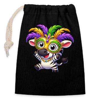 Mardi Gras Zebra Maske Karneval Verkleidung - Verschließbarer Geschenkbeutel aus Baumwolle (14x20cm) - Schwarz - Vorne
