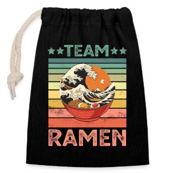 Nouilles ramen - Sac cadeau en coton avec cordon (14 x 20 cm) - noir - Devant