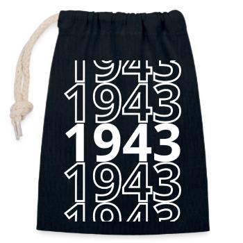 1943 1943 1943 - Verschließbarer Geschenkbeutel aus Baumwolle (14x20cm) - Navy - Vorne