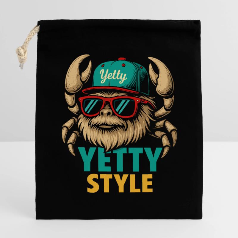 Yetty Style Yeti Graphic Verschließbarer Geschenkbeutel aus Baumwolle (14x20cm)