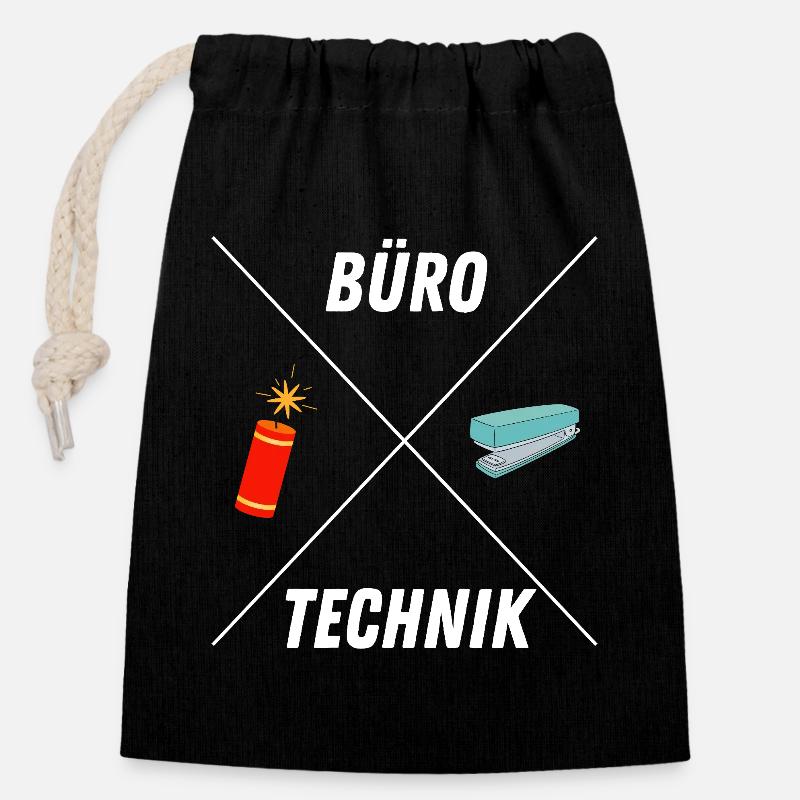 BUROTECHNIK - Verschließbarer Geschenkbeutel aus Baumwolle (14x20cm) - Schwarz