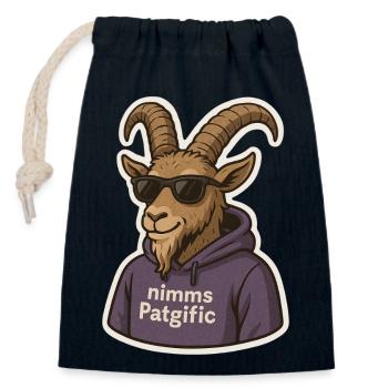 Steinbock nimms patgific - Verschließbarer Geschenkbeutel aus Baumwolle (14x20cm) - Navy - Vorne