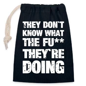 They don't know - Closable cotton gift bag (14x20cm) - navy - Front