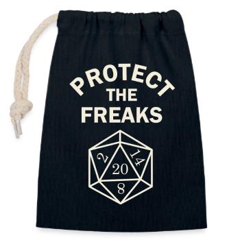 Protect the Freaks - Sac cadeau en coton avec cordon (14 x 20 cm) - bleu marine - Devant