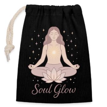 Soul Glow - when your inner world shines. - Closable cotton gift bag (14x20cm) - black - Front