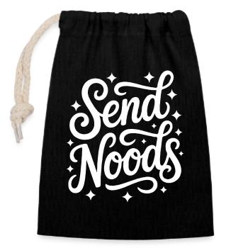 Send Noods Ramen - Verschließbarer Geschenkbeutel aus Baumwolle (14x20cm) - Schwarz - Vorne