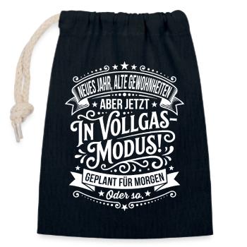 Full throttle mode planned for tomorrow - Closable cotton gift bag (14x20cm) - navy - Front