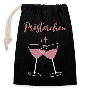 Cheers - Closable cotton gift bag (14x20cm) - black - Front