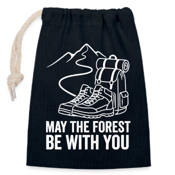 Forest Trail Adventure Mountain Hiking - Closable cotton gift bag (14x20cm) - navy - Front