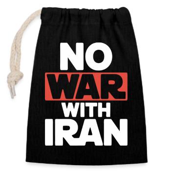 Nein zum Iran Krieg – Frieden & Diplomatie Design - Verschließbarer Geschenkbeutel aus Baumwolle (14x20cm) - Schwarz - Vorne