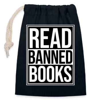 Read Banned Books Verbotene Bücher Lesen Freiheit - Closable cotton gift bag (14x20cm) - navy - Front