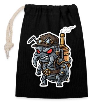 Bumblebee Emperor Steampunk Scepter and Gold - Closable cotton gift bag (14x20cm) - black - Front