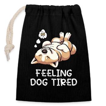 Feeling Dog Tired Akita AkitaOwner Akitas - Closable cotton gift bag (14x20cm) - black - Front