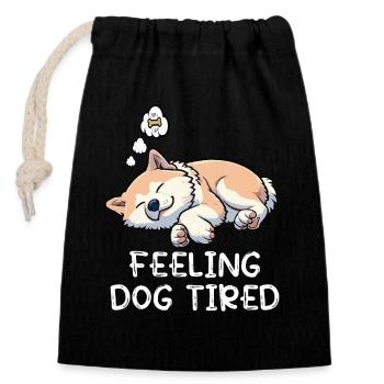 Feeling Dog Tired Akita AkitaOwner Akitas - Closable cotton gift bag (14x20cm) - black - Front