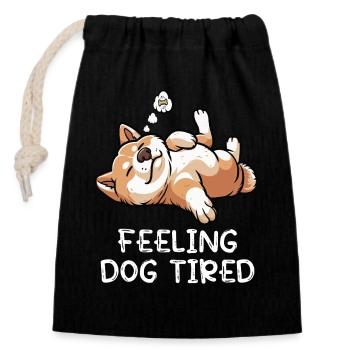 Feeling Dog Tired Akita AkitaOwner Akitas - Closable cotton gift bag (14x20cm) - black - Front