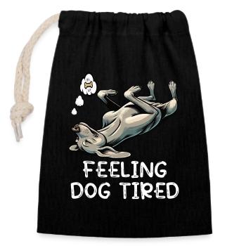 Se sentir fatigué par le chien Propriétaire de Weimaraner Weimaraner - Sac cadeau en coton avec cordon (14 x 20 cm) - noir - Devant