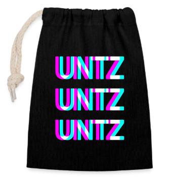 UNTZ Festival Rave Techno Design - Sac cadeau en coton avec cordon (14 x 20 cm) - noir - Devant