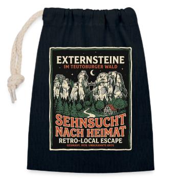 Externsteine Heimat - Verschließbarer Geschenkbeutel aus Baumwolle (14x20cm) - Navy - Vorne