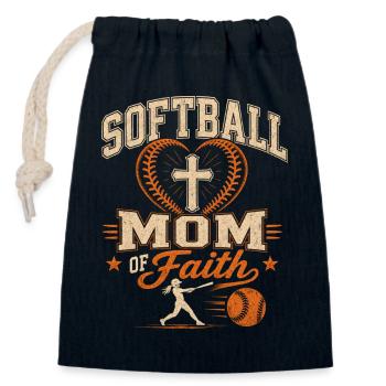 Softball Mama Mit Glauben Philipper 4 13 - Verschließbarer Geschenkbeutel aus Baumwolle (14x20cm) - Navy - Vorne