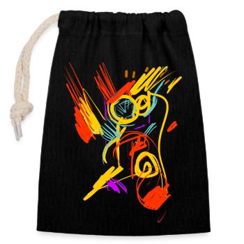 art - Closable cotton gift bag (14x20cm) - black - Front