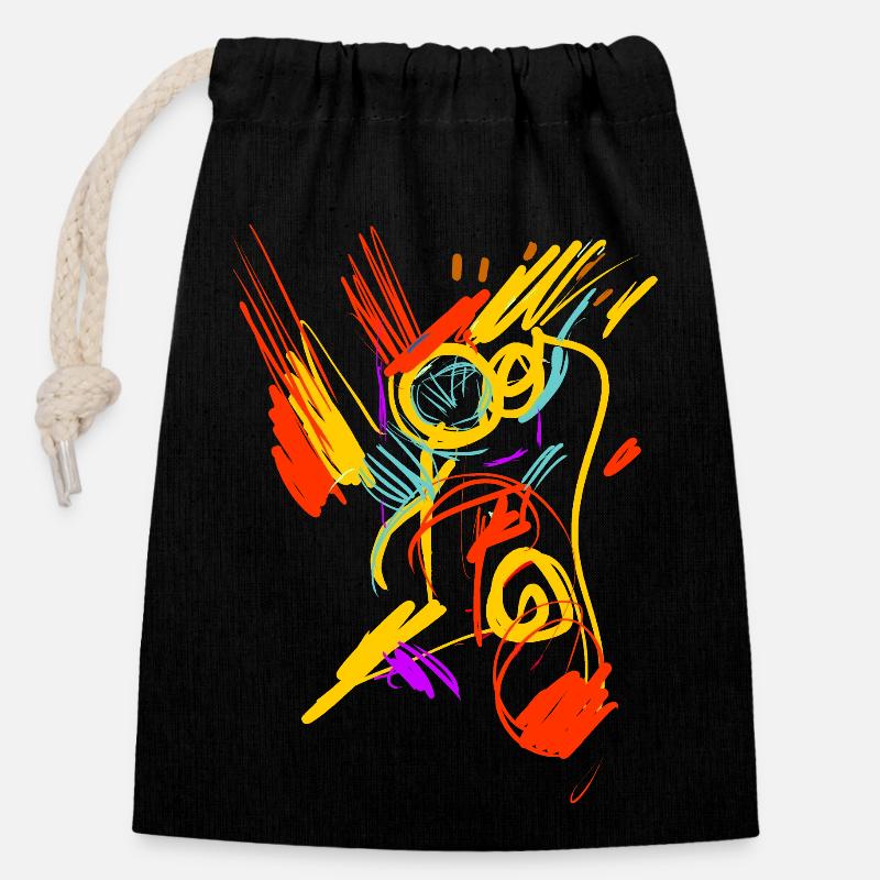 Kunst - Verschließbarer Geschenkbeutel aus Baumwolle (14x20cm) - Schwarz