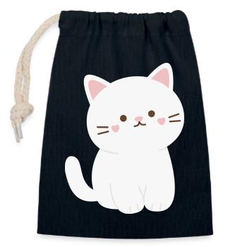 Hey Kitty - Closable cotton gift bag (14x20cm) - navy - Front