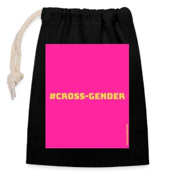Cross-Gender - Verschließbarer Geschenkbeutel aus Baumwolle (14x20cm) - Schwarz - Vorne