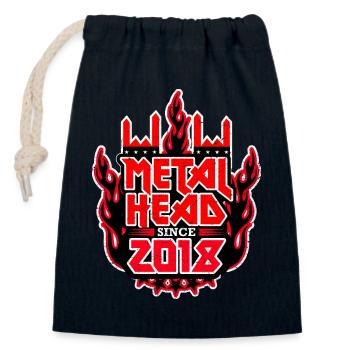 METALHEAD since 2018 - Closable cotton gift bag (14x20cm) - navy - Front
