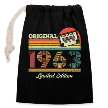 Original 1963 édition limitée millésime année de naissance - Sac cadeau en coton avec cordon (14 x 20 cm) - noir - Devant