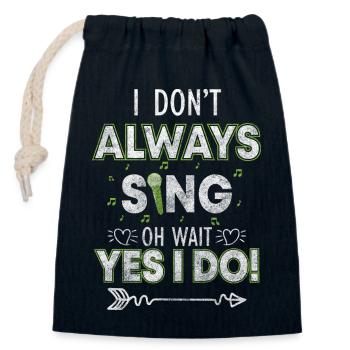 Singing Passion Sheet Music Microphone - Closable cotton gift bag (14x20cm) - navy - Front