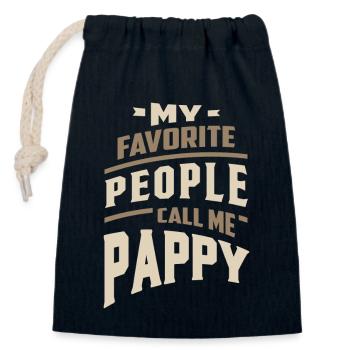 Favorite Pappy - Closable cotton gift bag (14x20cm) - navy - Front