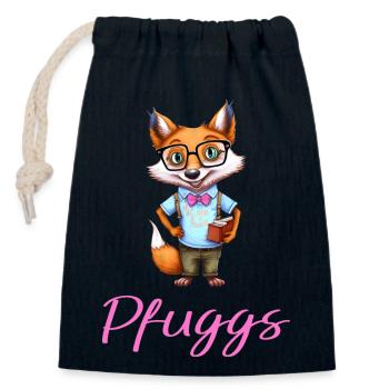 Pfuggs la chemise pour tous les connaisseurs! - Sac cadeau en coton avec cordon (14 x 20 cm) - bleu marine - Devant