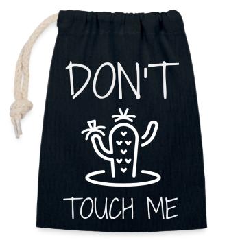 Ne me touche pas - Sac cadeau en coton avec cordon (14 x 20 cm) - bleu marine - Devant