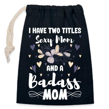 Single Parent Team Responsibility - Closable cotton gift bag (14x20cm) - navy - Front