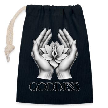 GODDESS (Untertitel) #025 - Verschließbarer Geschenkbeutel aus Baumwolle (14x20cm) - Navy - Vorne