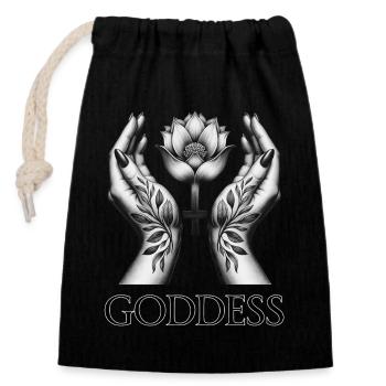 DÉESSE (sous-titre) #034 - Sac cadeau en coton avec cordon (14 x 20 cm) - noir - Devant