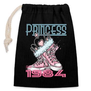 40e anniversaire de la princesse depuis 1984 - Sac cadeau en coton avec cordon (14 x 20 cm) - noir - Devant