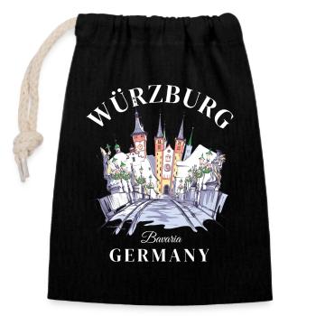 Würzburg Germany Bavaria Deutschland - Closable cotton gift bag (14x20cm) - black - Front