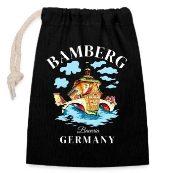 Bamberg Germany Bavaria Deutschland - Closable cotton gift bag (14x20cm) - black - Front