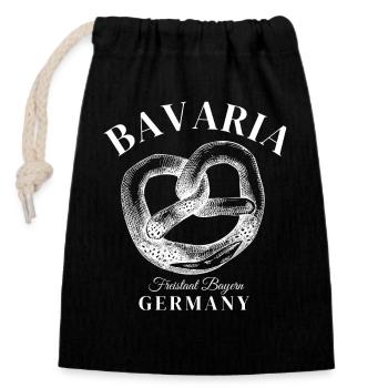 Bavaria Germany Freistaat Bayern Deutschland - Verschließbarer Geschenkbeutel aus Baumwolle (14x20cm) - Schwarz - Vorne