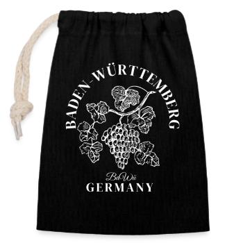 Baden-Württemberg Germany Deutschland wine - Verschließbarer Geschenkbeutel aus Baumwolle (14x20cm) - Schwarz - Vorne