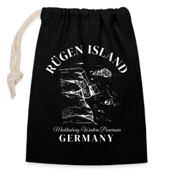 Rugen island Brandenburg Deutschland - Verschließbarer Geschenkbeutel aus Baumwolle (14x20cm) - Schwarz - Vorne