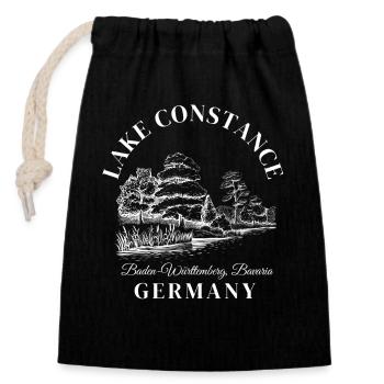 Lake Constance Bavaria Germany Deutschland - Closable cotton gift bag (14x20cm) - black - Front