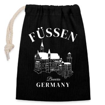 Füssen Germany Bavaria Deutschland - Closable cotton gift bag (14x20cm) - black - Front