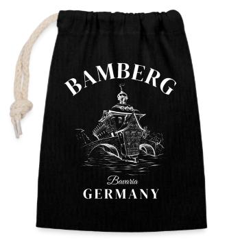 Bamberg Germany Bavaria Deutschland - Verschließbarer Geschenkbeutel aus Baumwolle (14x20cm) - Schwarz - Vorne