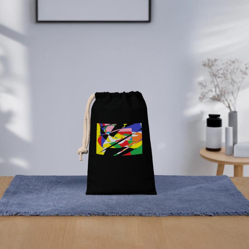 Modèle Sac cadeau en coton avec cordon (14 x 20 cm)